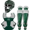 Rawlings Intermediate Dark Green VELO 2.0 Catcher's Gear Box Set: CSV2I-DG/W