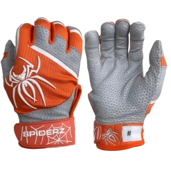 2022 Spiderz PRO Model Batting Gloves: Orange/White