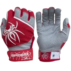 2022 Spiderz PRO Model Batting Gloves: Red/White