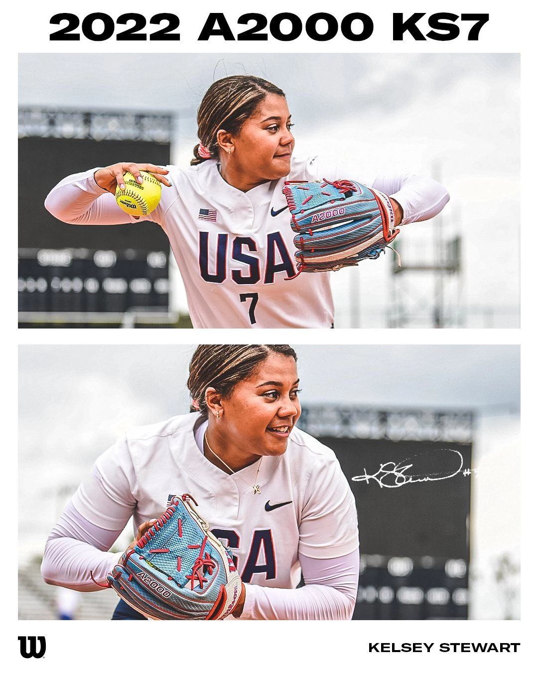 2022 Wilson A2000 Kelsey Stewart KS7 GM 12" Fastpitch Glove: WTA20RF22KS7 5 2022 Wilson A2000 Kelsey Stewart KS7 GM 12" Fastpitch Glove: WTA20RF22KS7 - Image 3