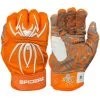 2023 Spiderz HYBRID Batting Gloves: Orange/White -Passion Baseball 22OrangeWhite