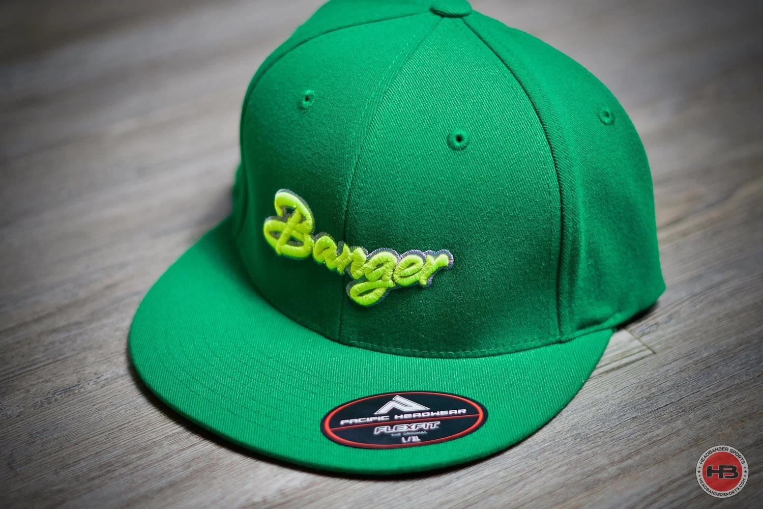 HB Sports Exclusive ES811 Fitted Hat: BANGER Kelly Green 3 HB Sports Exclusive ES811 Fitted Hat: BANGER Kelly Green