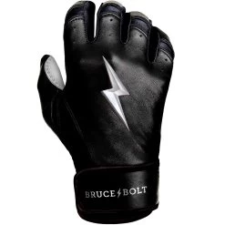 Bruce Bolt PREMIUM PRO Chrome Series Short Cuff Batting Gloves: Black -Passion Baseball BB SC CHRB4