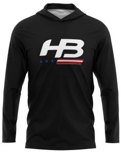 Headbanger Sports Exclusive Ultra Lightweight Long Sleeve Hoodies: Stars & Bars -Passion Baseball BlackStarsBars