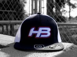 Headbanger Sports I8501 Cap America Flexfit Performance Trucker Mesh Back Hat: Black / White / RWB