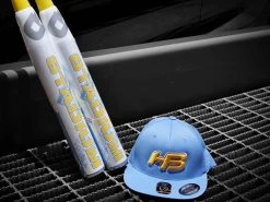 Headbanger Sports I8503 Cap America Flexfit Perforated Performance Hat: Powder Blue & Yellow -Passion Baseball CAROLINA HAT