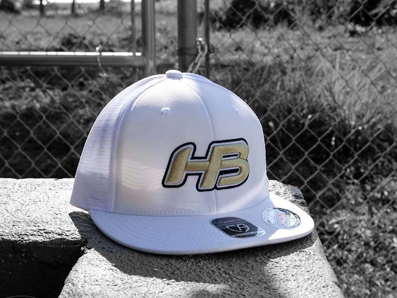 Headbanger Sports I8501 Cap America Flexfit Performance Trucker Mesh Back Hat: White & Gold 3 Headbanger Sports I8501 Cap America Flexfit Performance Trucker Mesh Back Hat: White & Gold
