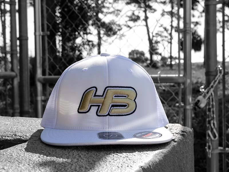 Headbanger Sports I8501 Cap America Flexfit Performance Trucker Mesh Back Hat: White & Gold 4 Headbanger Sports I8501 Cap America Flexfit Performance Trucker Mesh Back Hat: White & Gold - Image 2