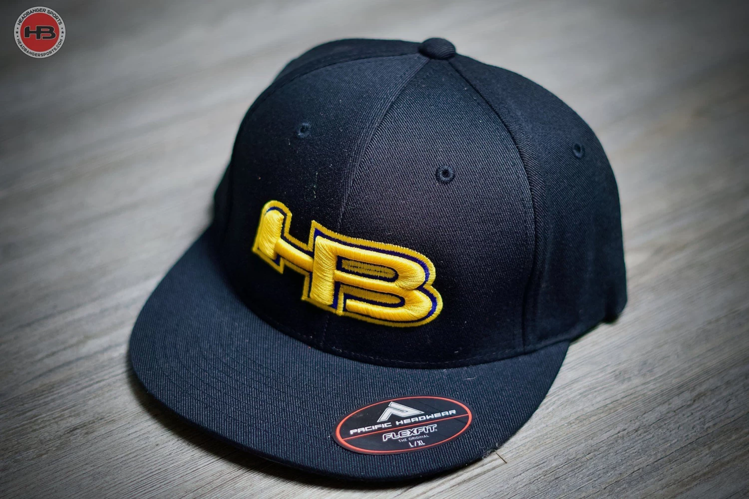 HB Sports Exclusive ES811 Fitted Hat: Black And Yellow 3 HB Sports Exclusive ES811 Fitted Hat: Black And Yellow