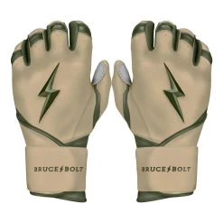 Bruce Bolt Premium Pro Military Series Long Cuff Batting Gloves: Beige
