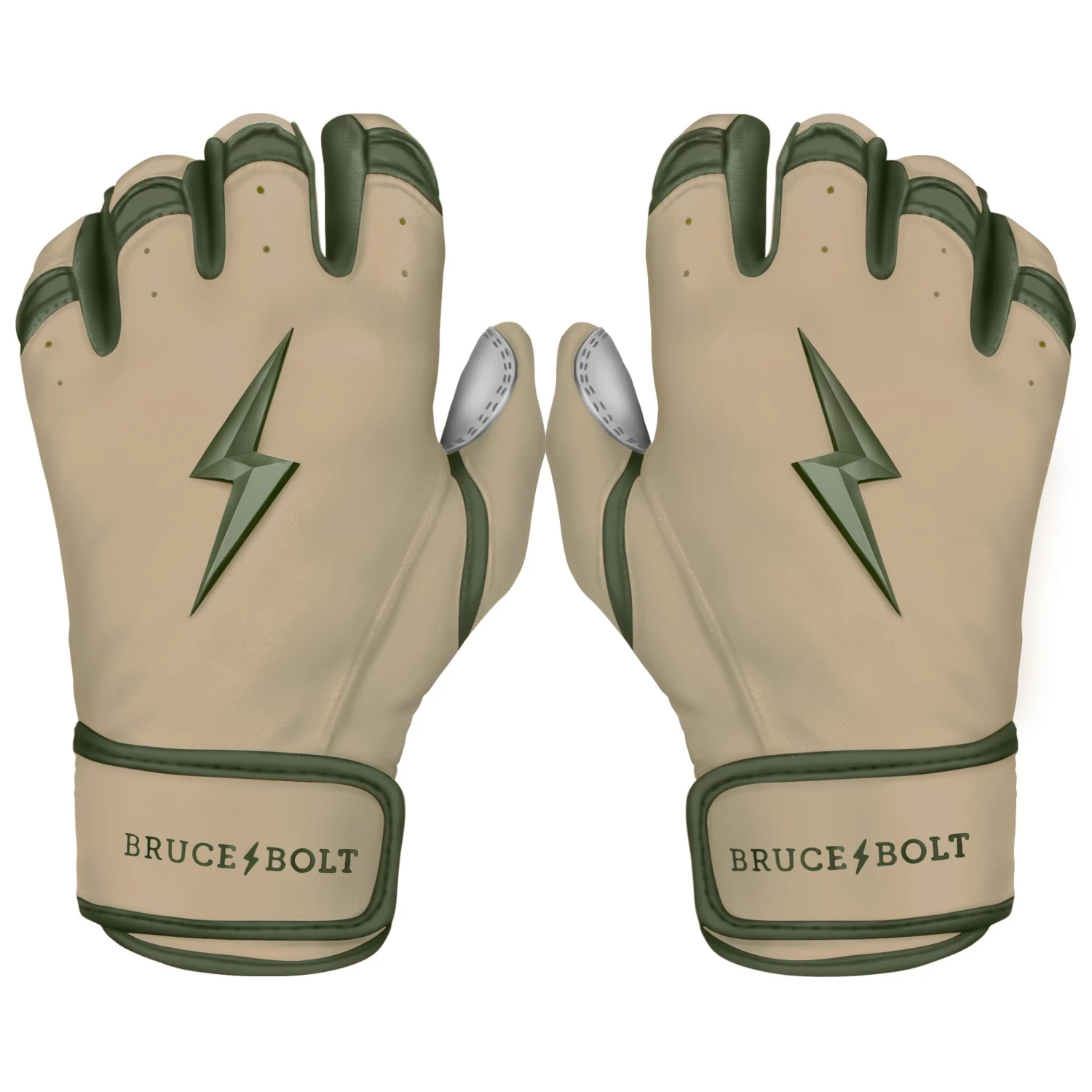 Bruce Bolt Premium Pro Military Series Short Cuff Batting Gloves: Beige 3 Bruce Bolt Premium Pro Military Series Short Cuff Batting Gloves: Beige