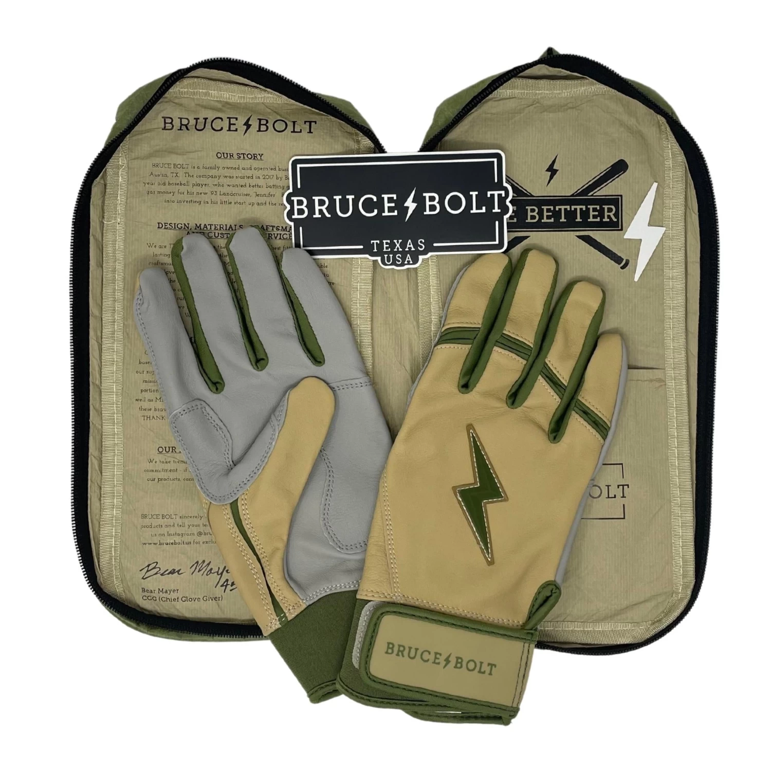 Bruce Bolt Premium Pro Military Series Short Cuff Batting Gloves: Beige 7 Bruce Bolt Premium Pro Military Series Short Cuff Batting Gloves: Beige - Image 5