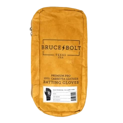 Bruce Bolt PREMIUM PRO Long Cuff Batting Gloves: Black -Passion Baseball LC BLKG BAG
