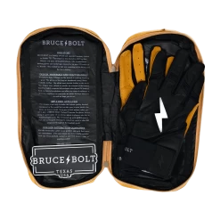 Bruce Bolt PREMIUM PRO Long Cuff Batting Gloves: Black -Passion Baseball LC BLKG BAG2