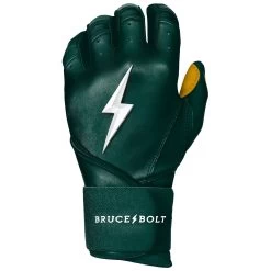 Bruce Bolt PREMIUM PRO Long Cuff Batting Gloves: Green -Passion Baseball LC GRNG LEFT