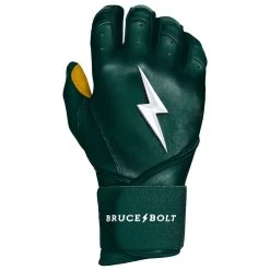 Bruce Bolt PREMIUM PRO Long Cuff Batting Gloves: Green -Passion Baseball LC GRNG RIGHT