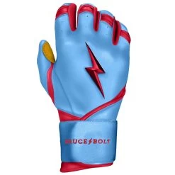 Bruce Bolt PREMIUM PRO BADER Series Long Cuff Batting Gloves: Baby Blue 12 Bruce Bolt PREMIUM PRO BADER Series Long Cuff Batting Gloves: Baby Blue -Passion Baseball LC HBB RIGHT
