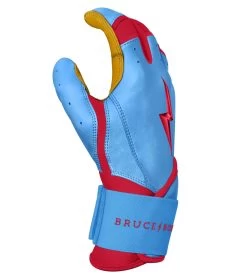 Bruce Bolt PREMIUM PRO BADER Series Long Cuff Batting Gloves: Baby Blue 13 Bruce Bolt PREMIUM PRO BADER Series Long Cuff Batting Gloves: Baby Blue -Passion Baseball LC HBB SIDE