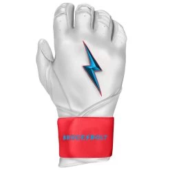 Bruce Bolt PREMIUM PRO BRINSON Series Long Cuff Batting Gloves: White -Passion Baseball LC LBW RIGHT