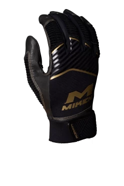 Miken Softball MK7X Adult Black And Gold Batting Gloves: MBGGLD-BLK