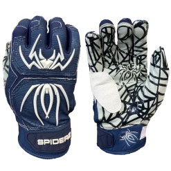 2023 Spiderz HYBRID Batting Gloves: Navy/White
