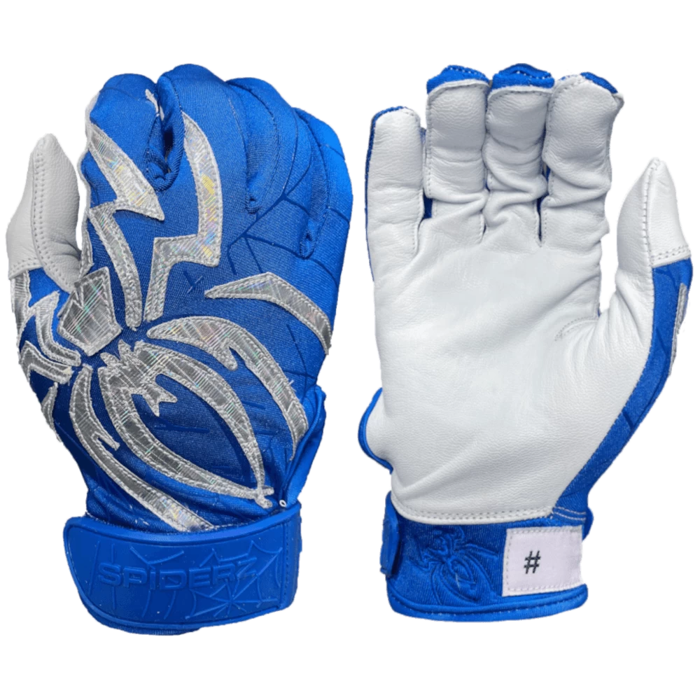 2022 Spiderz PRIZM Batting Gloves: Royal Blue/Silver 3 2022 Spiderz PRIZM Batting Gloves: Royal Blue/Silver