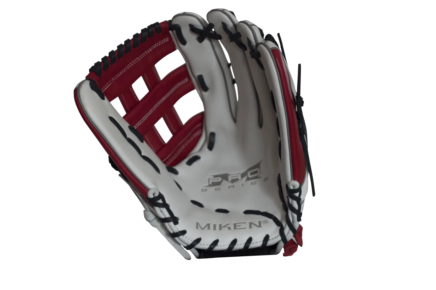 Miken Pro Series 13.5″ Slow Pitch Fielding Glove – White/Scarlet/Navy: PRO135WSN 5 Miken Pro Series 13.5″ Slow Pitch Fielding Glove – White/Scarlet/Navy: PRO135WSN - Image 3