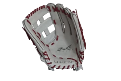 Miken Pro Series 13.5" Slow Pitch Fielding Glove - White/Scarlet: PRO135WS -Passion Baseball PRO135WS FRONT