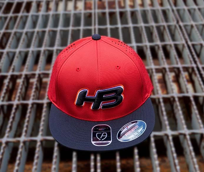 Headbanger Sports I8503 Cap America Flexfit Perforated Performance Hat: Red & Black 4 Headbanger Sports I8503 Cap America Flexfit Perforated Performance Hat: Red & Black - Image 2