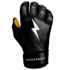 Bruce Bolt PREMIUM PRO Short Cuff Batting Gloves: Black -Passion Baseball SC BLKG RIGHT