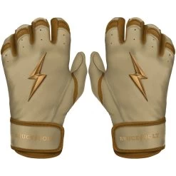 Bruce Bolt PREMIUM PRO Gold Series Batting Gloves: Short Cuff