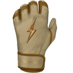 Bruce Bolt PREMIUM PRO Gold Series Batting Gloves: Short Cuff -Passion Baseball SC GLD LEFT