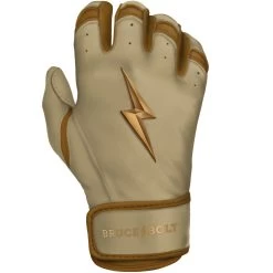 Bruce Bolt PREMIUM PRO Gold Series Batting Gloves: Short Cuff -Passion Baseball SC GLD RIGHT
