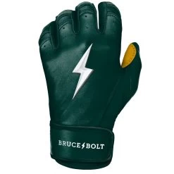 Bruce Bolt PREMIUM PRO Short Cuff Batting Gloves: GREEN -Passion Baseball SC GRNG LEFT