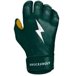 Bruce Bolt PREMIUM PRO Short Cuff Batting Gloves: GREEN -Passion Baseball SC GRNG RIGHT