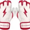 Bruce Bolt PREMIUM PRO BADER Series Short Cuff Batting Gloves: White