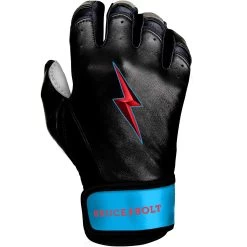 Bruce Bolt PREMIUM PRO BRINSON Series Short Cuff Batting Gloves: Black -Passion Baseball SC LBB RIGHT