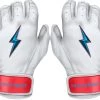 Bruce Bolt PREMIUM PRO BRINSON Series Short Cuff Batting Gloves: White -Passion Baseball SC LBW HERO
