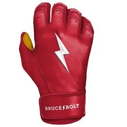 Bruce Bolt PREMIUM PRO Short Cuff Batting Gloves: Red -Passion Baseball SC REDG RIGHT