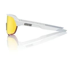 100% S2 Sunglasses Soft Tact Off White - HiPER Red Multilayer Mirror Lens -Passion Baseball SP21 S2 60006 00007 PROFILE
