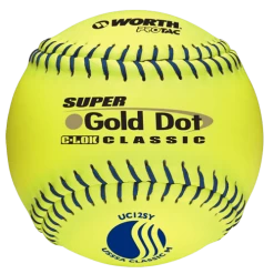 Worth 12" USSSA Super Gold Dot Classic M Softballs (Dozen): UC12SY