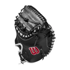 2022 Wilson A2000 M1DSS 33.5" Catcher's Mitt: WTA20RB22M1DSS -Passion Baseball WBW100401 2 A2000 M1D C 335 Black White Red.png.cq5dam.web .1200.1200