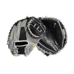 2023 Wilson A2000 M2 33.5" Baseball Catcher's Mitt: WBW100977335 17 2023 Wilson A2000 M2 33.5" Baseball Catcher's Mitt: WBW100977335 -Passion Baseball WBW100977 8 A2000 C M2SS 335 Grey Black.png.cq5dam.web .1200.1200
