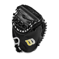 2023 Wilson A2000 M1DSS 33.5" Baseball Catcher's Mitt: WBW100995335 -Passion Baseball WBW100995 2 A2000 C M1DSC 335 BlackSS BlackDimple White WilsonGold