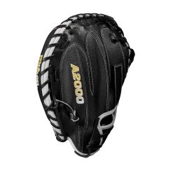 2023 Wilson A2000 M1DSS 33.5" Baseball Catcher's Mitt: WBW100995335 -Passion Baseball WBW100995 3 A2000 C M1DSC 335 BlackSS BlackDimple White WilsonGold
