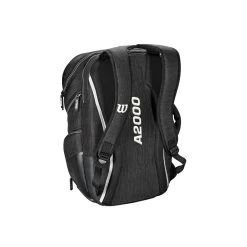 Wilson A2000 Players Backpack Bat Bag: WTA2000 -Passion Baseball WTA20BPBL 3 Wilson A2000 Backpack Black Silver Back.png.cq5dam.web .1200.1200
