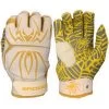 2021 Spiderz HYBRID Small Batch Batting Gloves: White/Gold -Passion Baseball WhiteGold