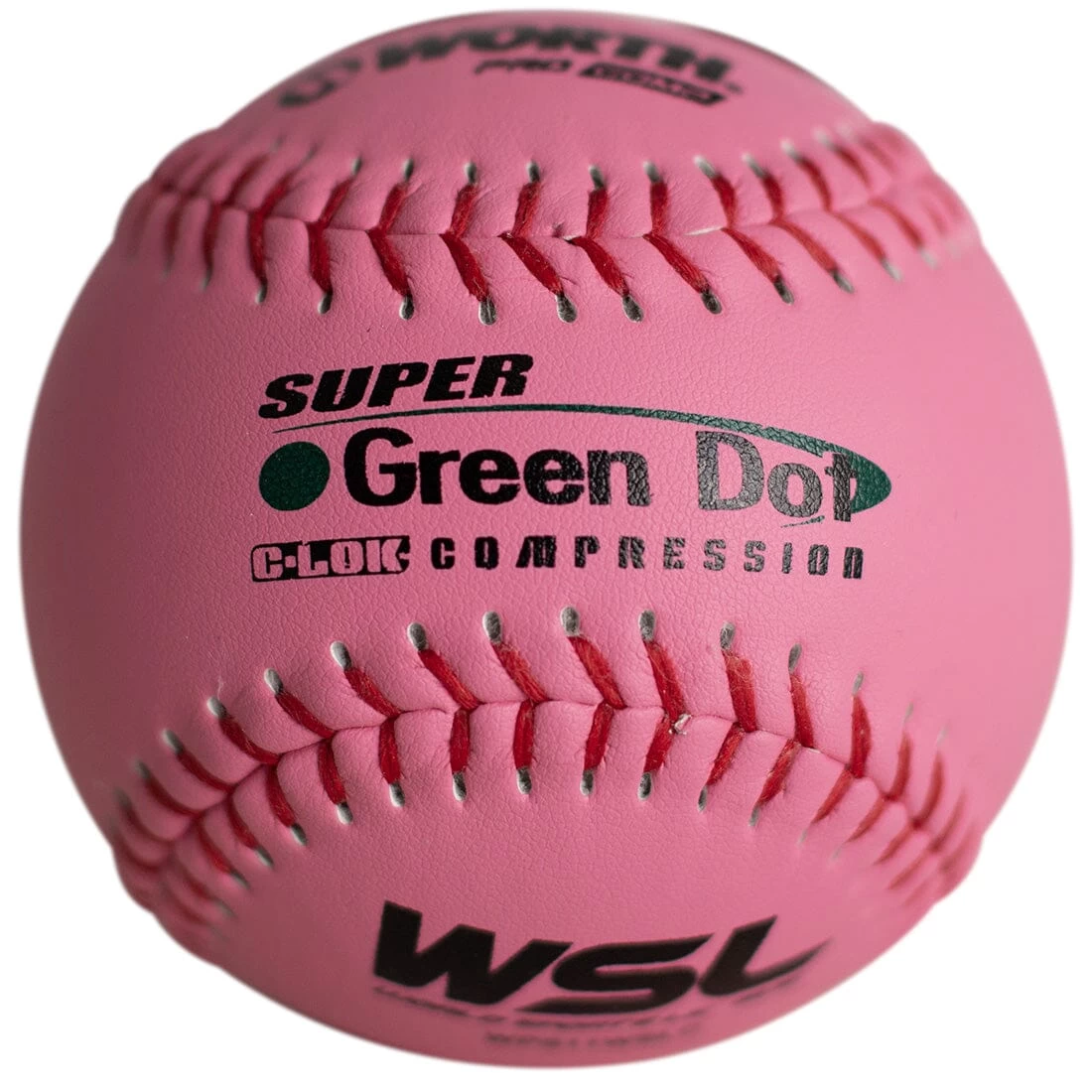 Worth Pink 11" WSL Super Green Dot 47/400 Slowpitch Softballs (Dozen): WPS11WSLC 3 Worth Pink 11" WSL Super Green Dot 47/400 Slowpitch Softballs (Dozen): WPS11WSLC