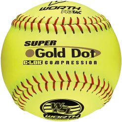 Worth 12" Super Gold Dot WSL Slowpitch Softballs (Dozen): YS44WSLS