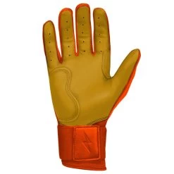 Bruce Bolt PREMIUM PRO Long Cuff Batting Gloves: Orange -Passion Baseball premium pro long cuff batting gloves orange brucebolt 813600